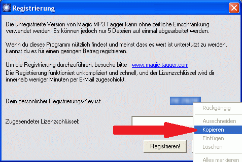 Screenshot 2 des Magic Tagger Lizenzschlüssels
