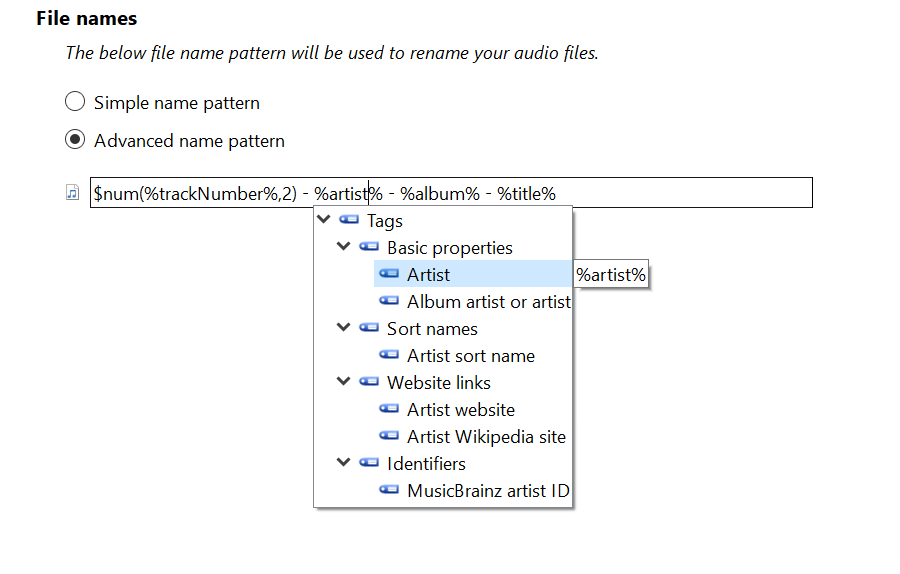 Use advanced name patterns for even more flexibility. Enjoy code completion while typing.