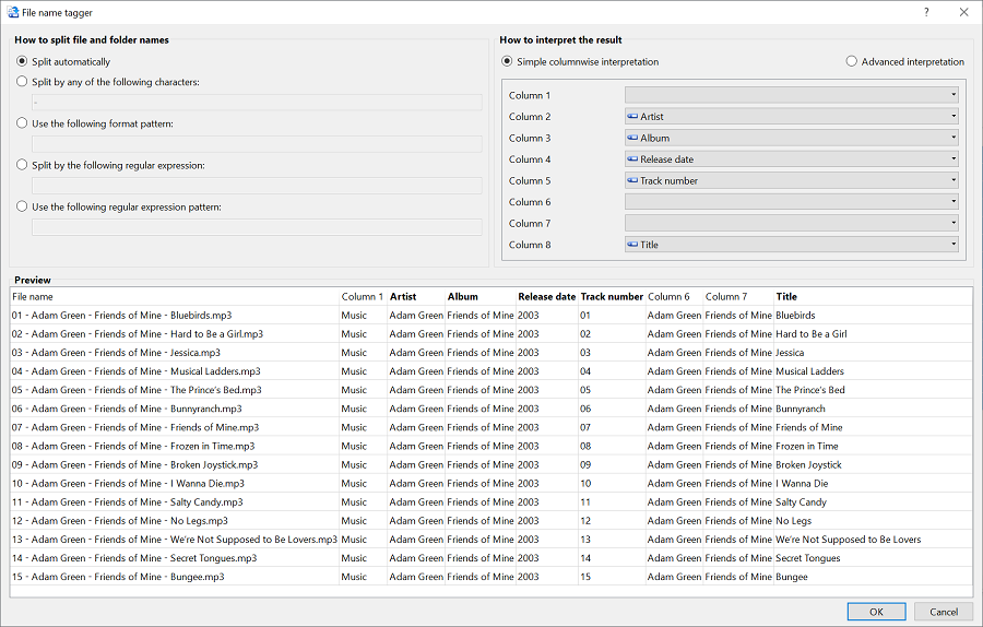 Extract tags from file and folder names.