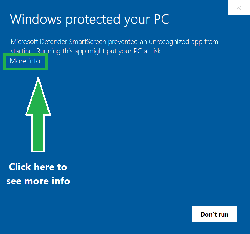 SmartScreen prompt 1
