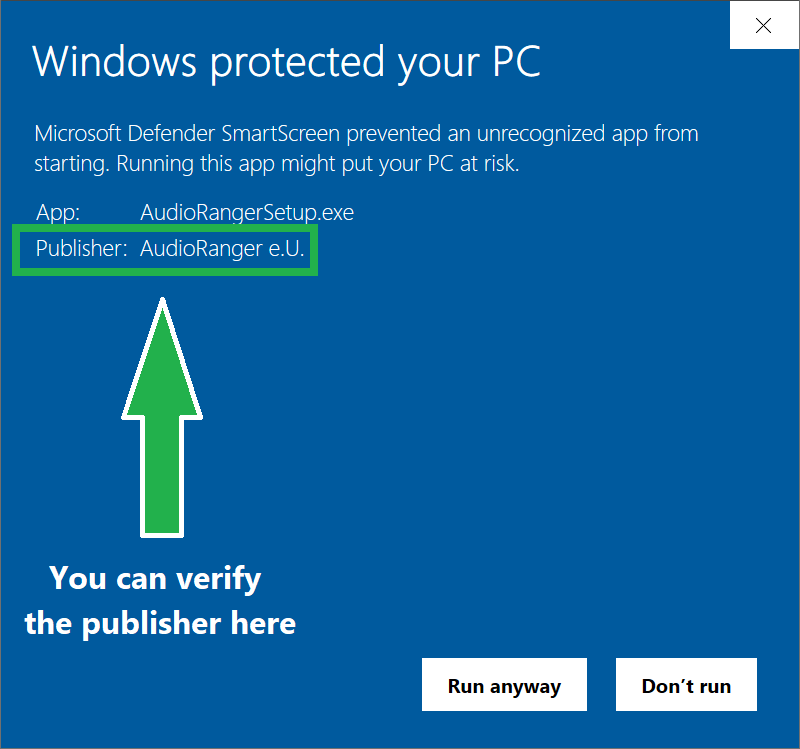 SmartScreen prompt 2